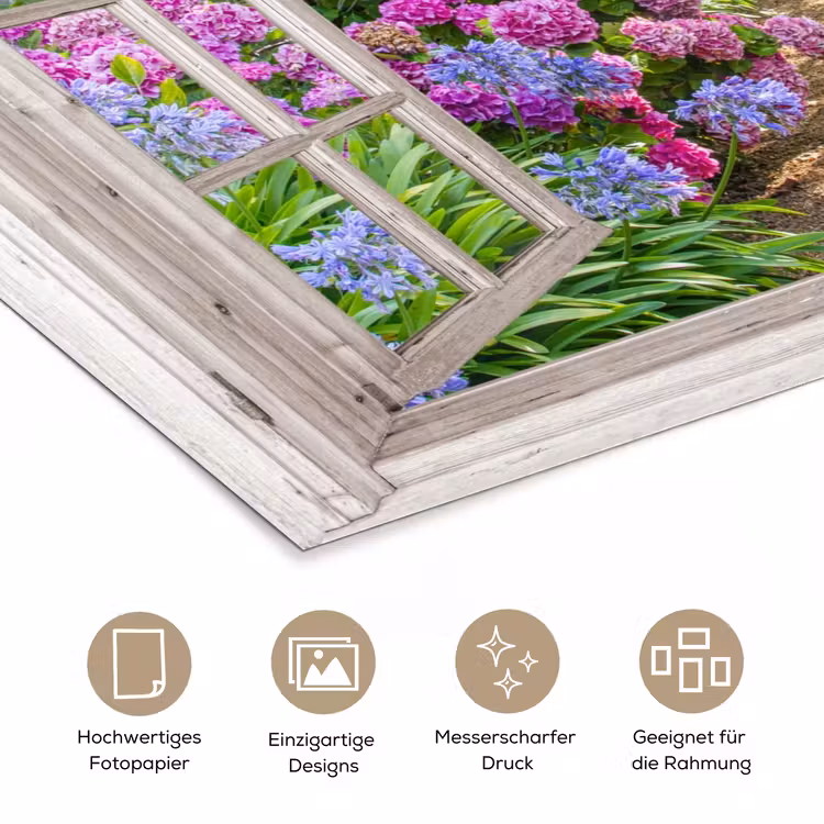 Hortensia - Doorkijk - Bloemen - Zomer - Paars - Pad poster papier klein -tcloseup_DE