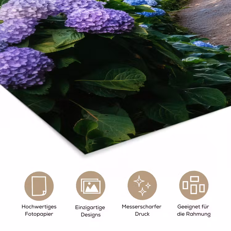 Hortsensia - Pad - Bloemen poster papier klein -tcloseup_DE