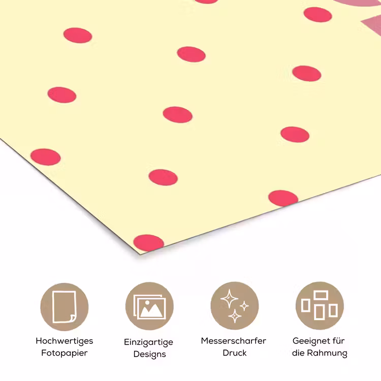 Nice - Stippen - Roze - Geel poster papier klein -tcloseup_DE
