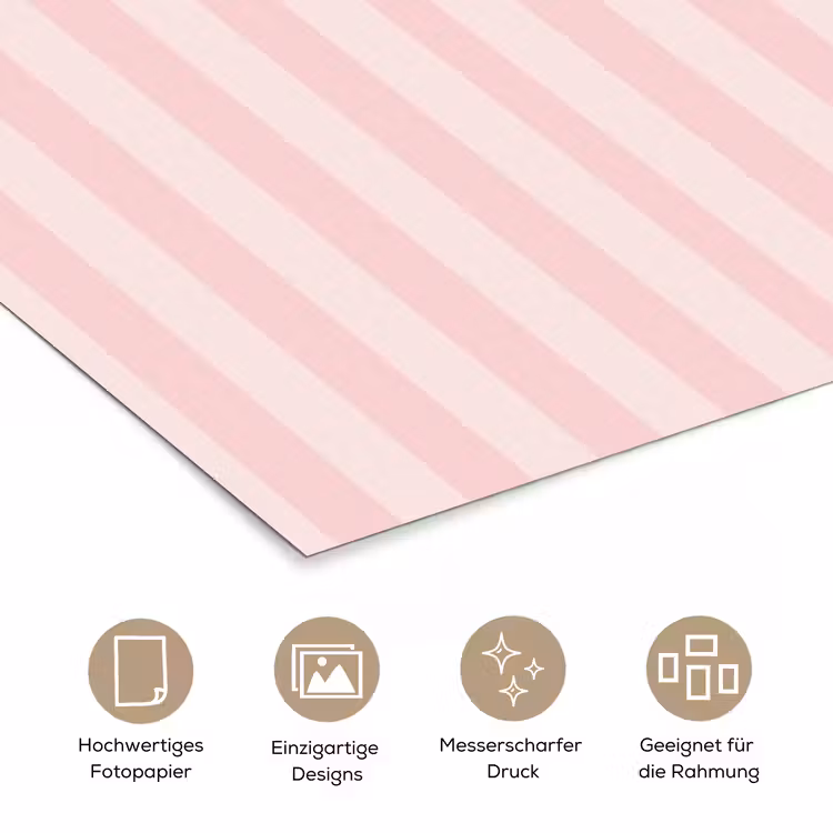 Nice - Strepen - Roze poster papier klein -tcloseup_DE