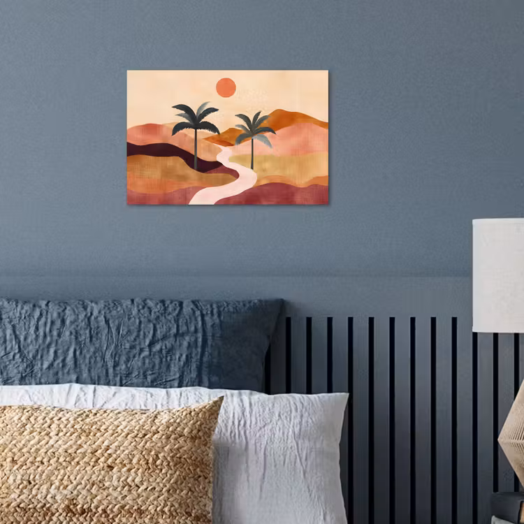 Heuvels - Palmbomen - Abstract poster papier klein -sfeer2
