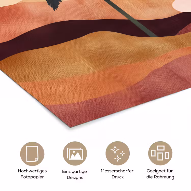 Heuvels - Palmbomen - Abstract poster papier klein -tcloseup_DE