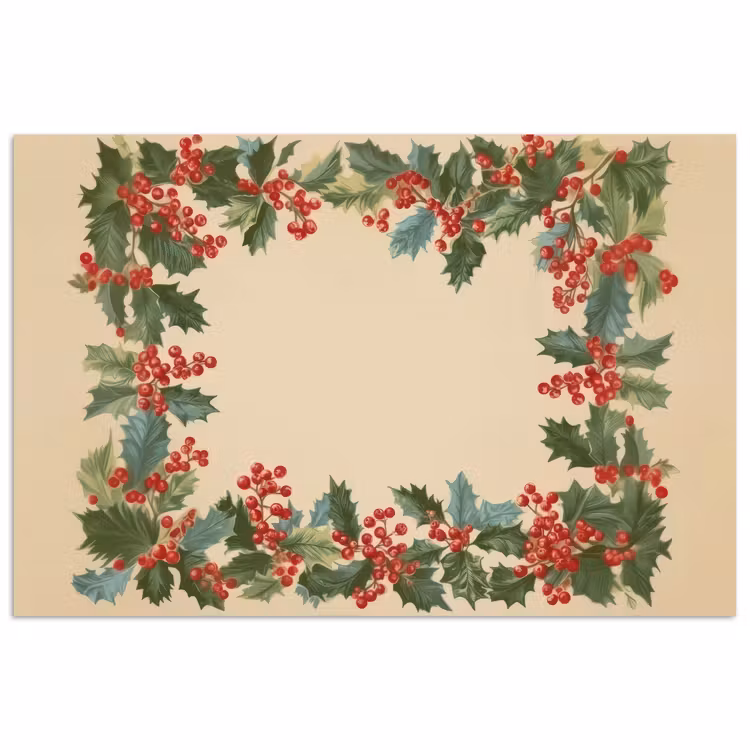 Hulstrand - Bessen - Beige poster papier klein -3d