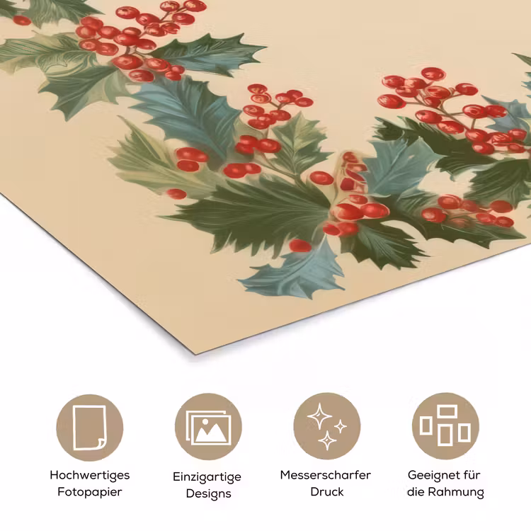 Hulstrand - Bessen - Beige poster papier klein -tcloseup_DE