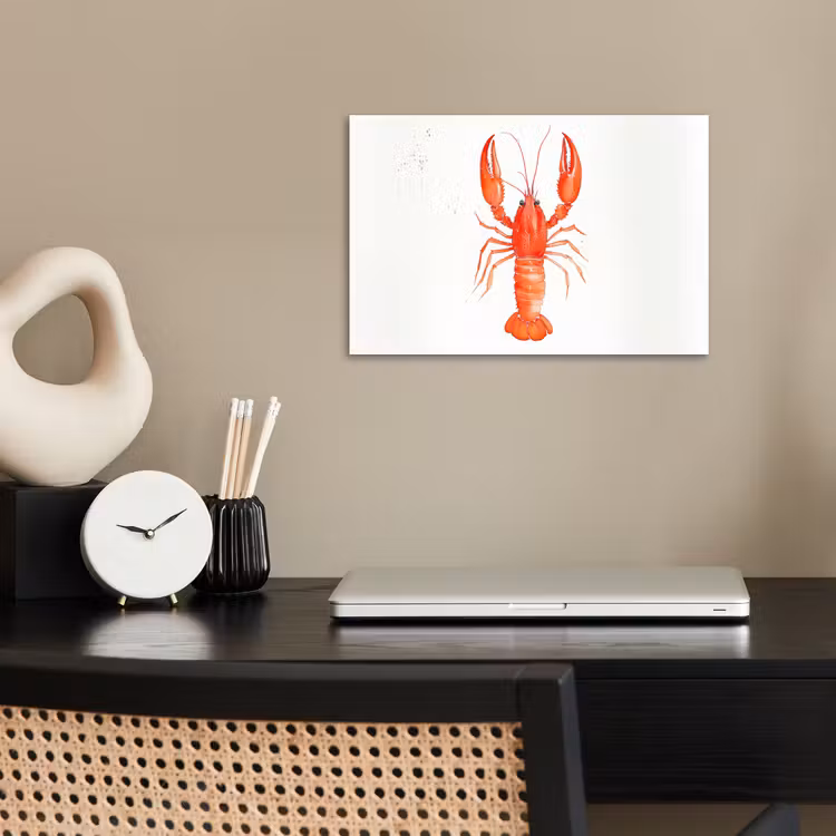 Kreeft - Waterverf - Aquarel - Oranje poster papier klein -sfeer1