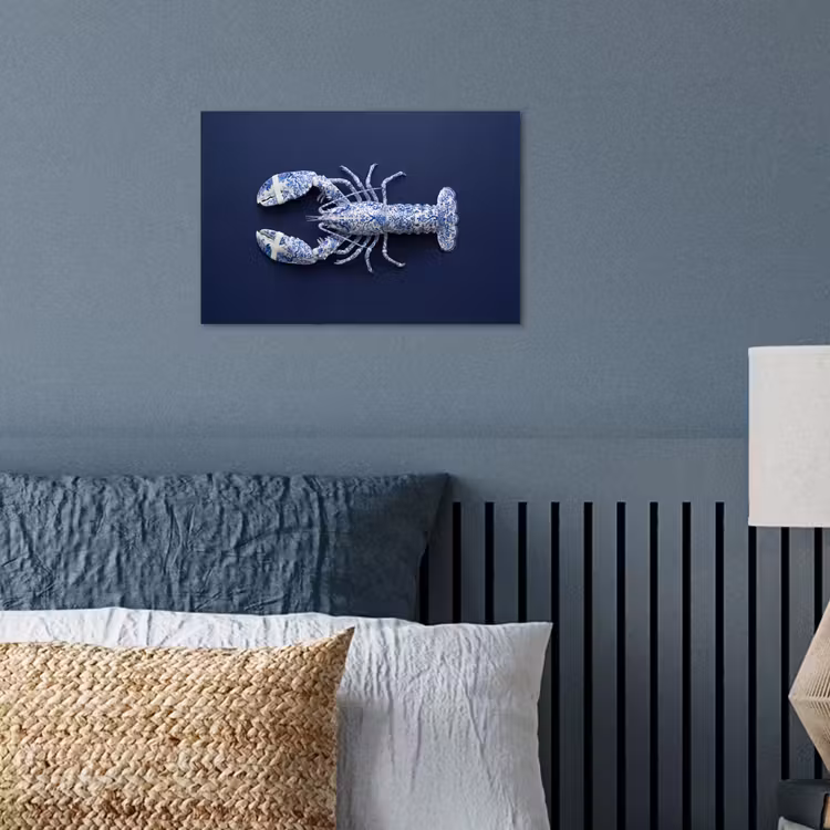 Kreeft - Porselein - Delfts - Blauw poster papier klein -sfeer2