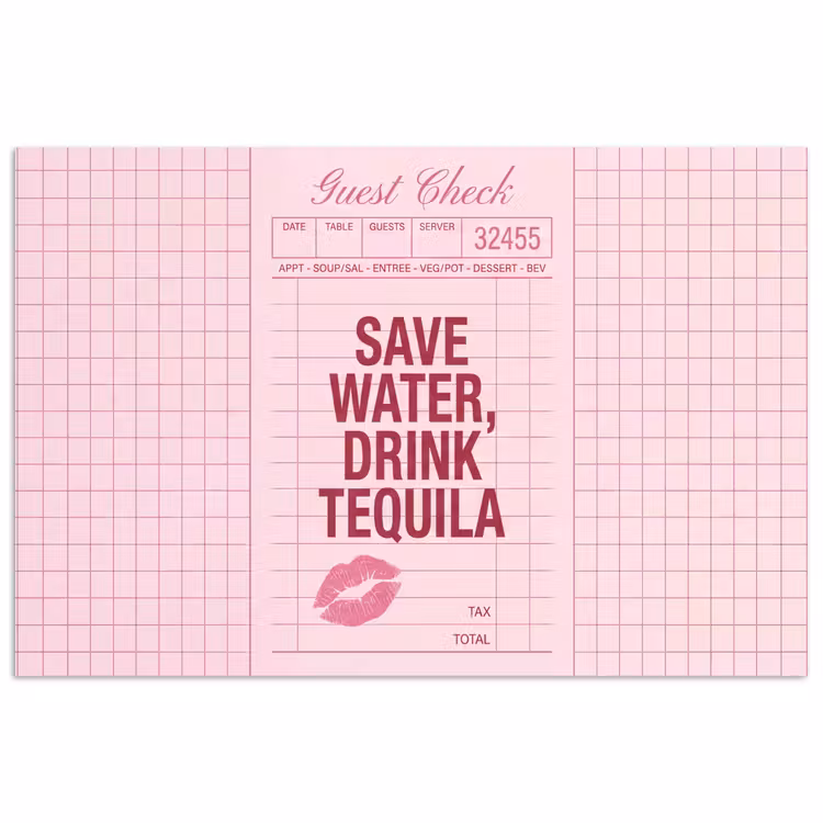 Humor - Drank - Tekst - Roze poster papier klein -3d