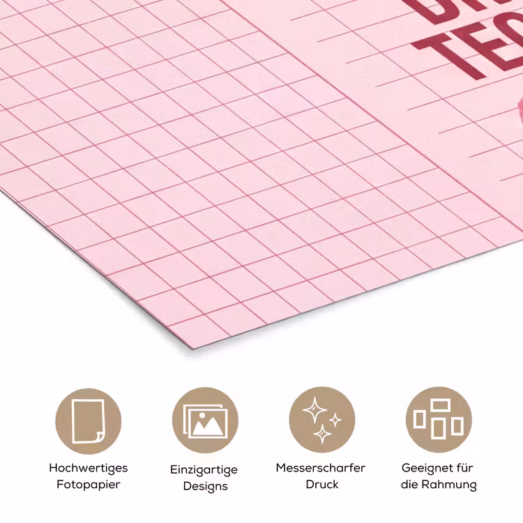 Humor - Drank - Tekst - Roze poster papier klein -tcloseup_DE