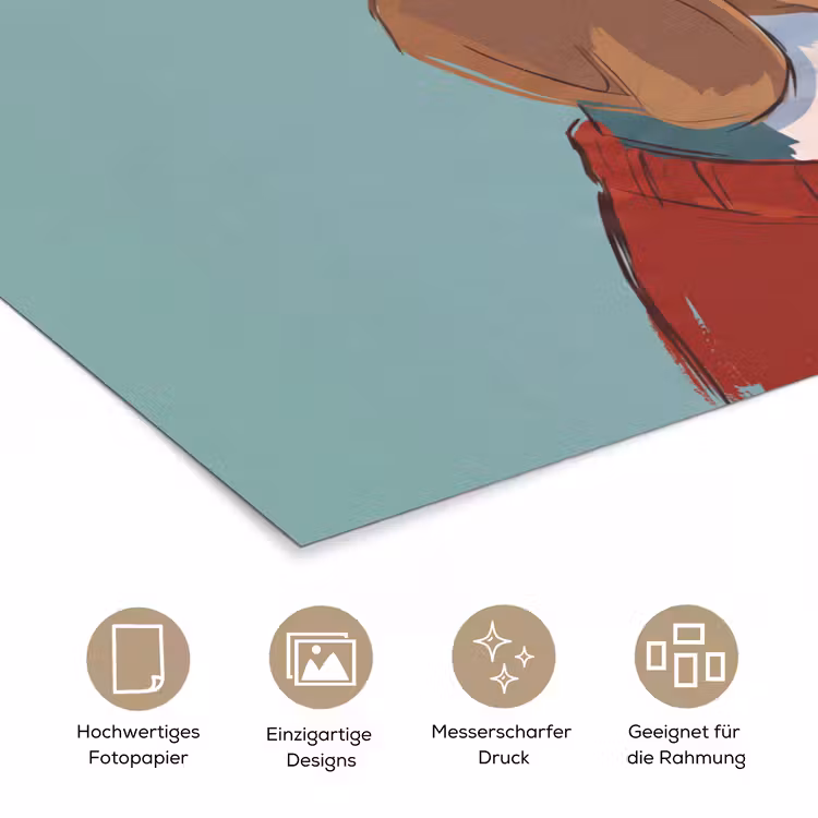 Hond - Beanie - Zonnebril - Dieren - Modern poster papier klein -tcloseup_DE