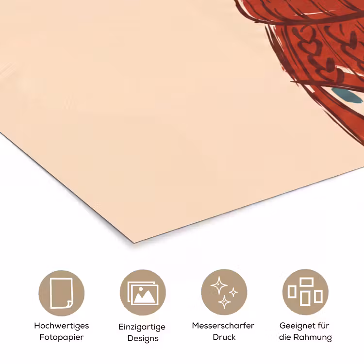 Hond - Trui - Winter - Dieren - Rood poster papier klein -tcloseup_DE