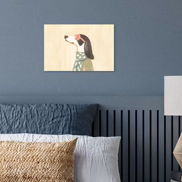 Hond - Zonnebril - Sjaal poster papier klein -sfeer2
