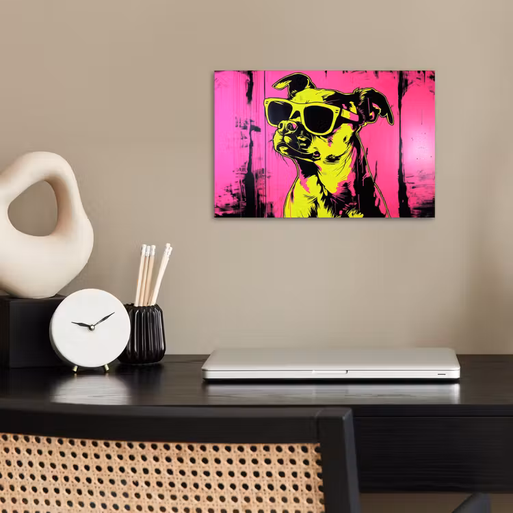Hond - Zonnebril - Roze - Art poster papier klein -sfeer1