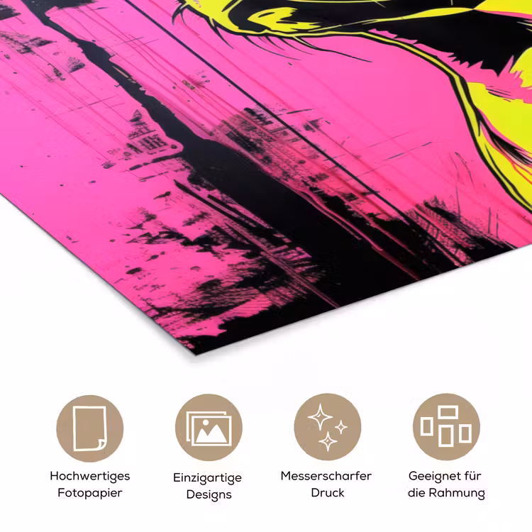 Hond - Zonnebril - Roze - Art poster papier klein -tcloseup_DE