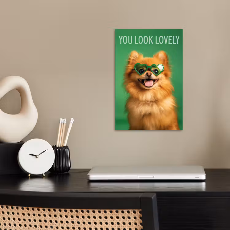 Hond - Zonnebril - Valentijn - Love poster papier klein -sfeer1