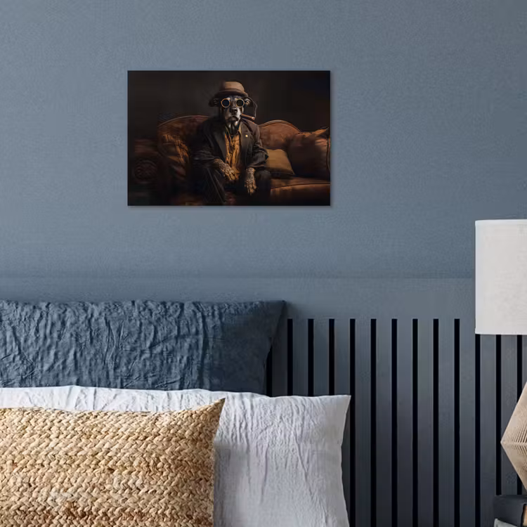 Hond - Sigaar - Hoed - Pak poster papier klein -sfeer2