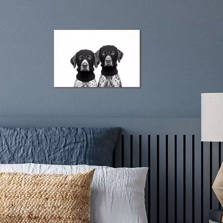 Honden - Bivakmuts - Zwart - wit poster papier klein -sfeer2
