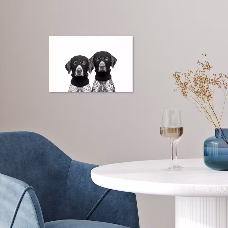 Honden - Bivakmuts - Zwart - wit poster papier klein -sfeer3