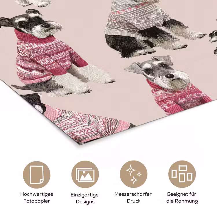 Honden - Truien - Rood poster papier klein 62 -tcloseup_DE