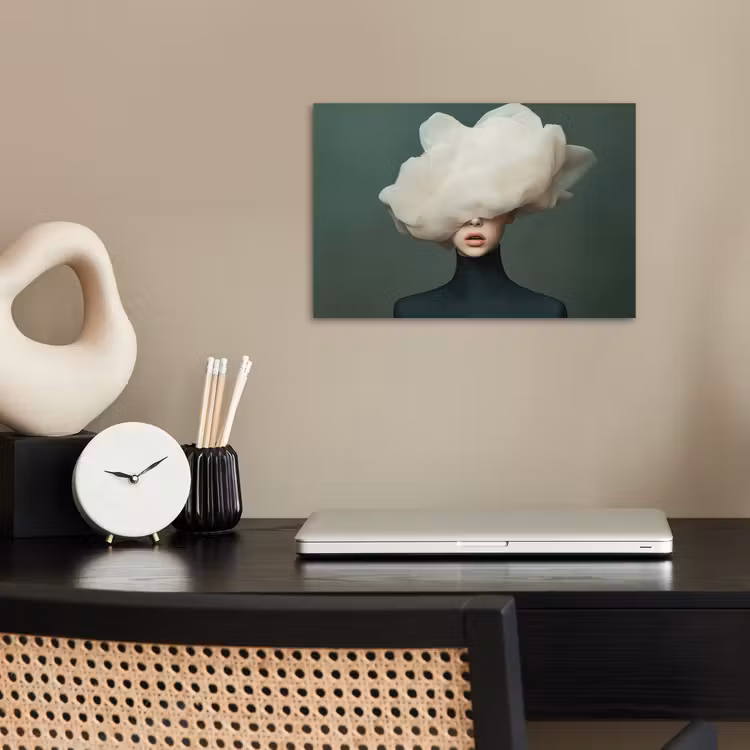 Hoed - Vrouw - Beige poster papier klein -sfeer1