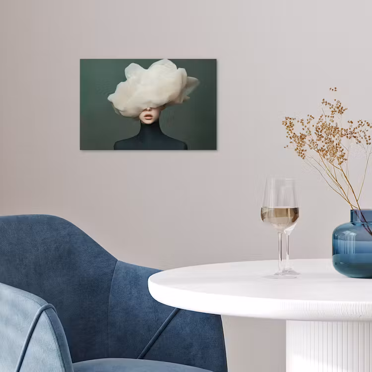 Hoed - Vrouw - Beige poster papier klein -sfeer3