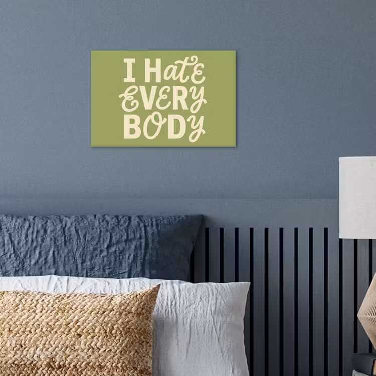 I hate everybody - Groen - Retro poster papier klein -sfeer2