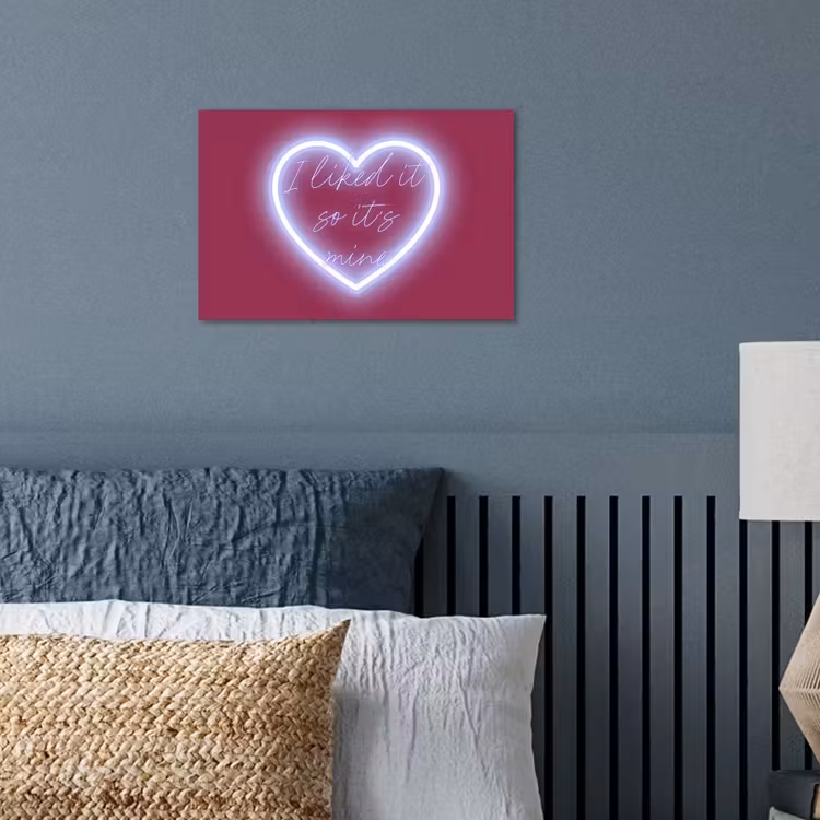 I liked it so it's mine - Neon hart - Roze poster papier klein -sfeer2