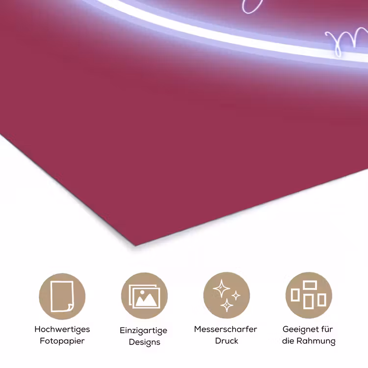 I liked it so it's mine - Neon hart - Roze poster papier klein -tcloseup_DE