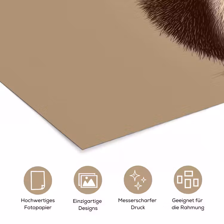 Egel - Snuitje - Bruin - Stekels poster papier klein -tcloseup_DE