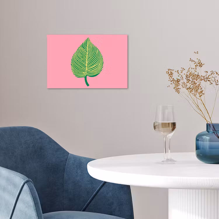 Illustratie - Blad - Minimalistisch - Groen poster papier klein -sfeer3