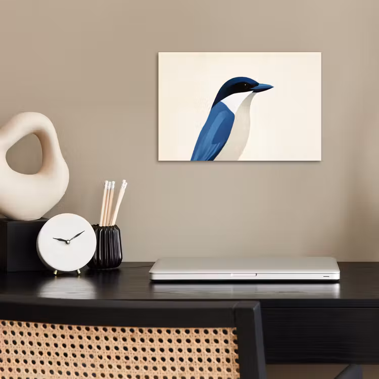 Illustratie - Blauw - Vogel poster papier klein -sfeer1