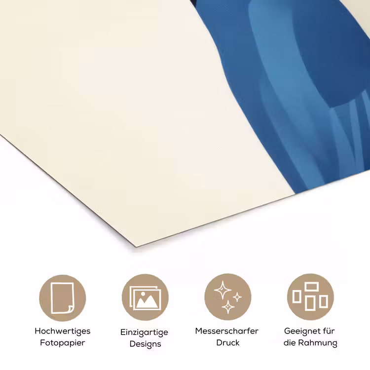 Illustratie - Blauw - Vogel poster papier klein -tcloseup_DE
