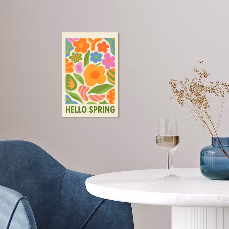 Illustratie - Bloemen - Quote - Kleurrijk poster papier klein -sfeer3
