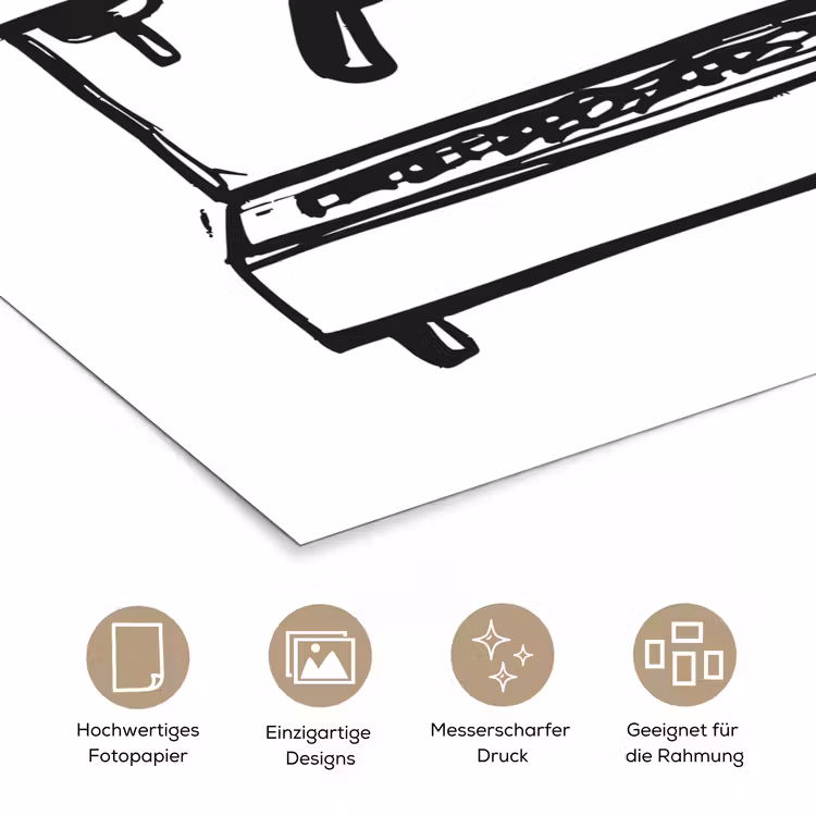 Illustratie - Café - Koffiemachine - Kopjes poster papier klein -tcloseup_DE