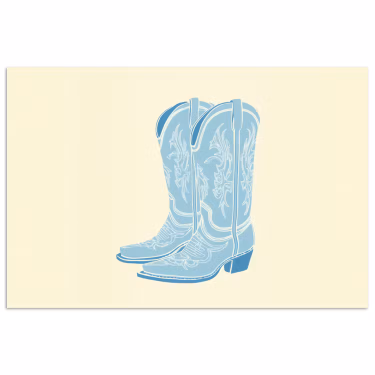 Illustratie - Cowboylaarzen - Patroon poster papier klein -3d