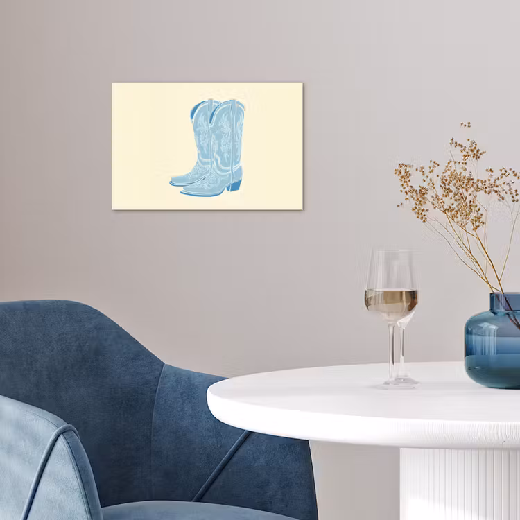 Illustratie - Cowboylaarzen - Patroon poster papier klein -sfeer3