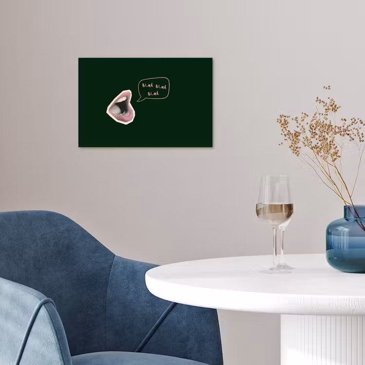 Illustratie - Mond - Donkergroen - Tekstwolkje poster papier klein -sfeer3