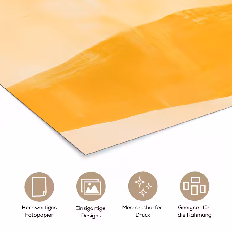 Illustratie - Palmboom - Zon - Heuvels poster papier klein -tcloseup_DE