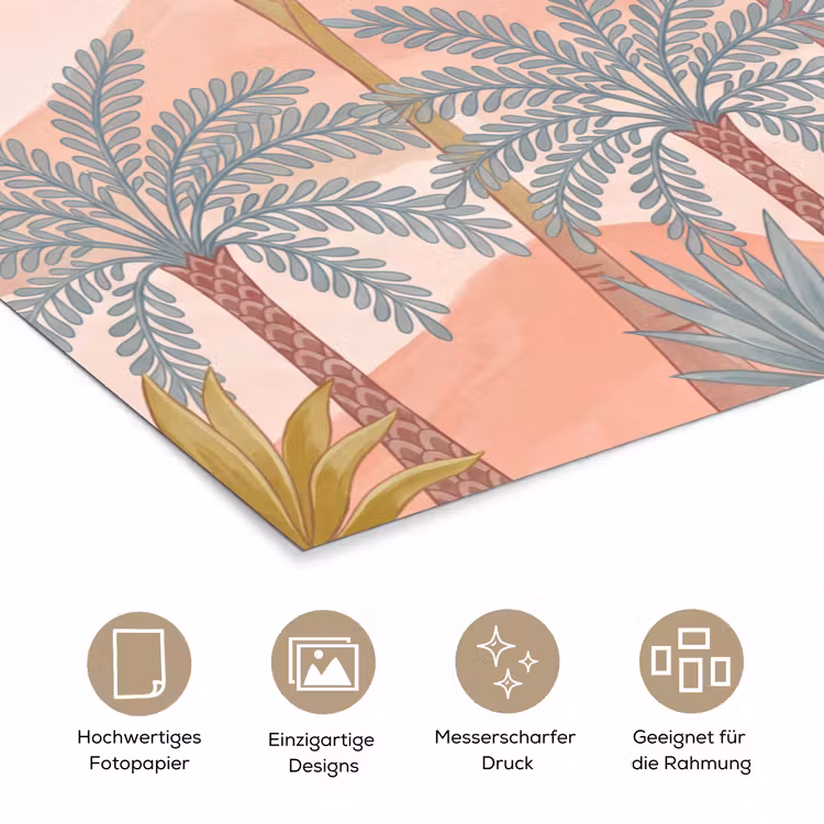 Illustratie - Palmbomen - Kleurrijk poster papier klein -tcloseup_DE