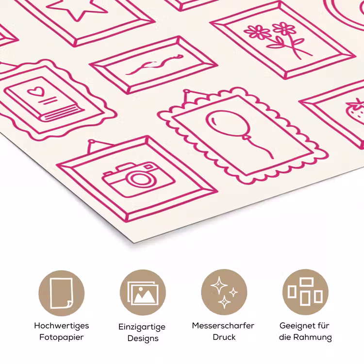 Illustratie - Collectie - Kunst - Minimalistisch - Roze poster papier klein -tcloseup_DE