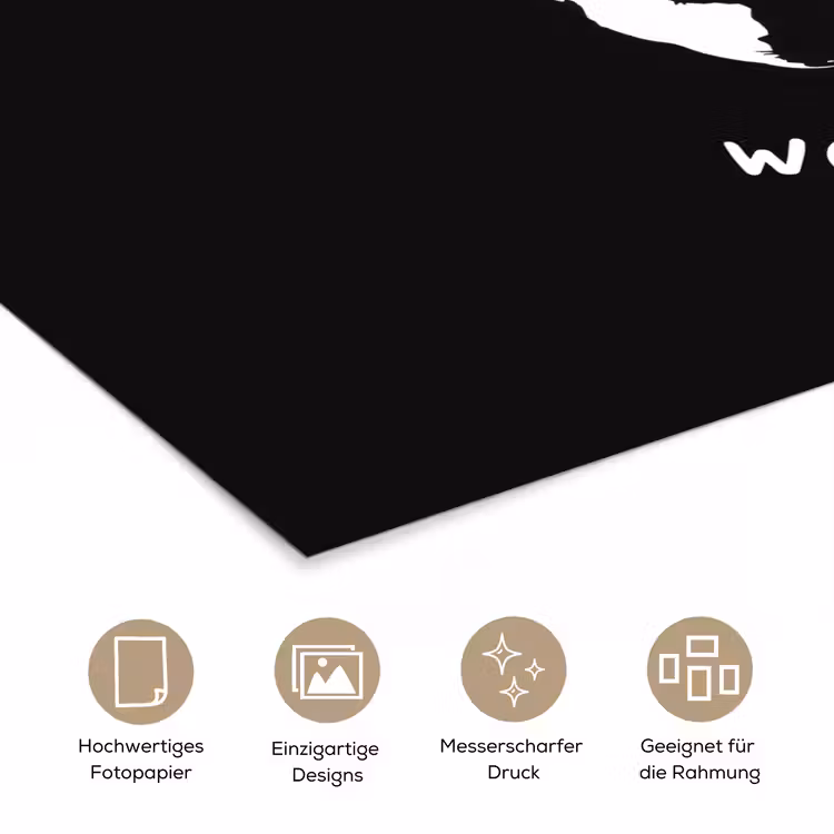 Illustratie - Zwart - Planeet - Quote poster papier klein -tcloseup_DE