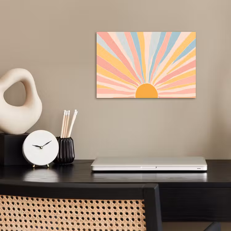 Illustratie - Zon - Pastelkleuren poster papier klein -sfeer1