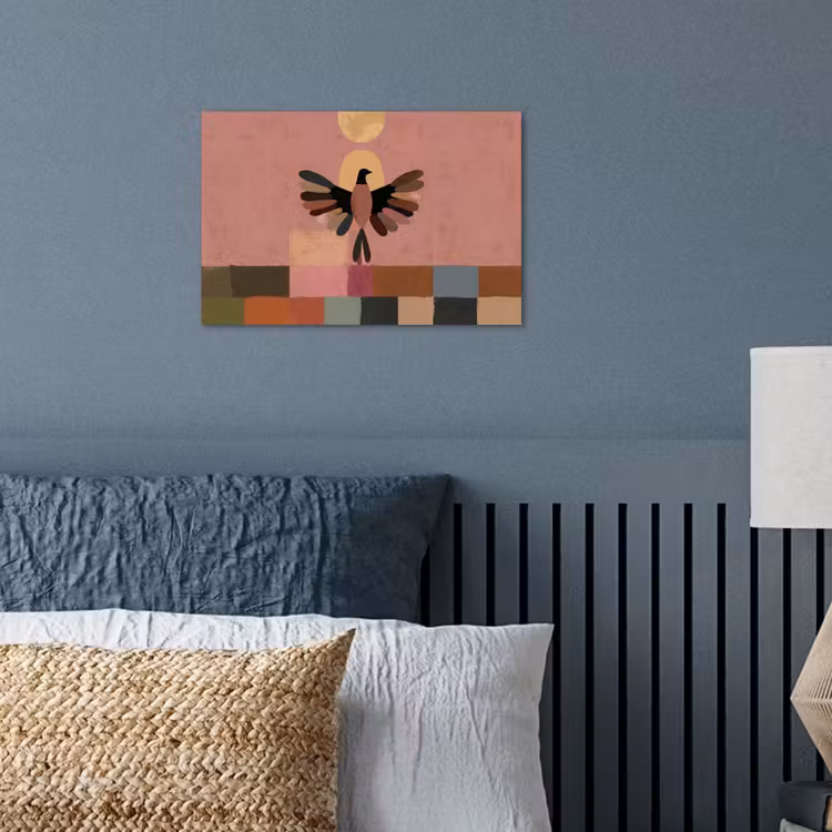 Illustratie - Vogel - Vlakken - Kleurrijk poster papier klein -sfeer2