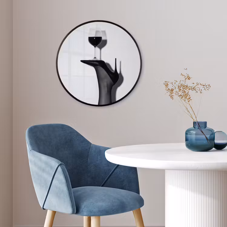 Hak - Wijn - Minimalistisch - Zwart Fotolijst rond zonder passe partout klein -sfeer2