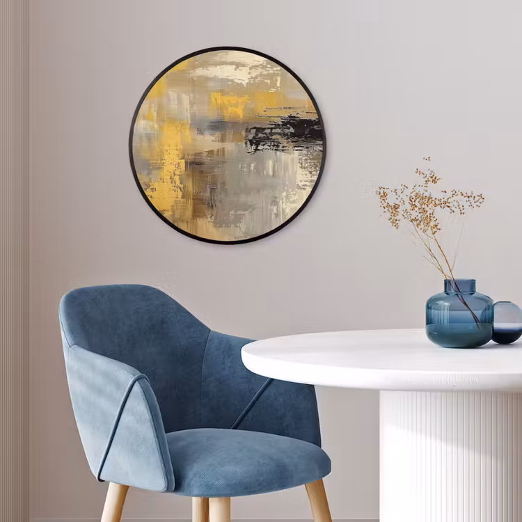 Abstract - Geel - Modern - Beige Fotolijst rond zonder passe partout klein -sfeer2