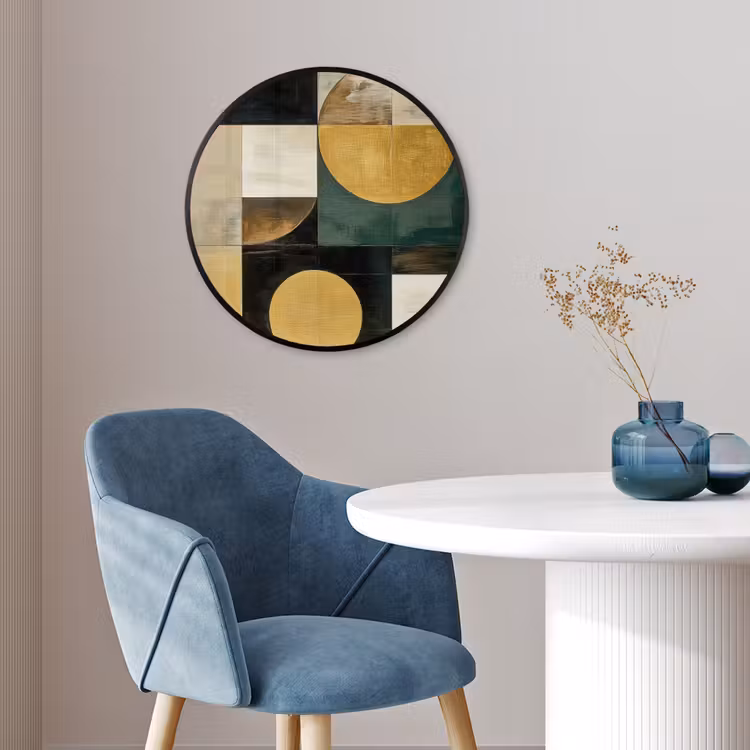 Abstract - Goud - Brons - Vormen - Geometrisch Fotolijst rond zonder passe partout klein -sfeer2