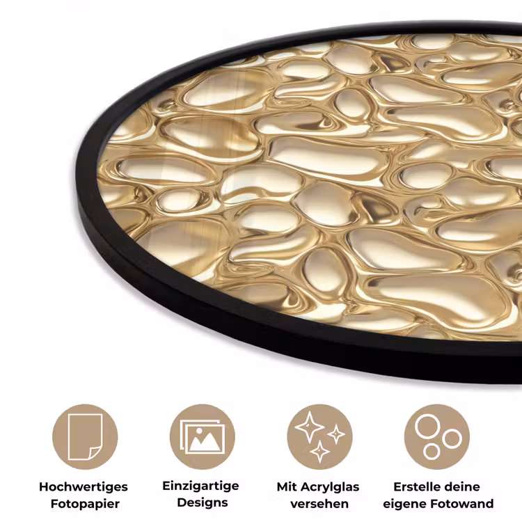 Abstract - Modern - Goud Fotolijst rond zonder passe partout klein 856 -closeup_DE