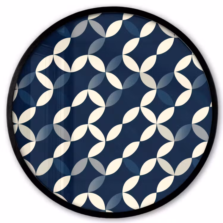 Abstract - Patroon - Blauw Fotolijst rond zonder passe partout klein 856 -3d