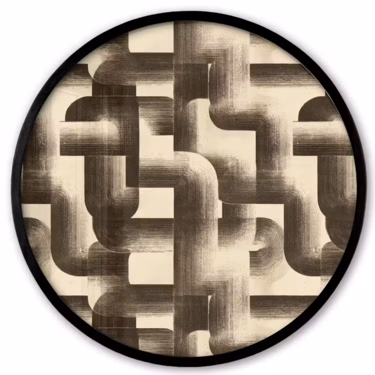 Abstract - Retro - Zwart Fotolijst rond zonder passe partout klein 856 -3d