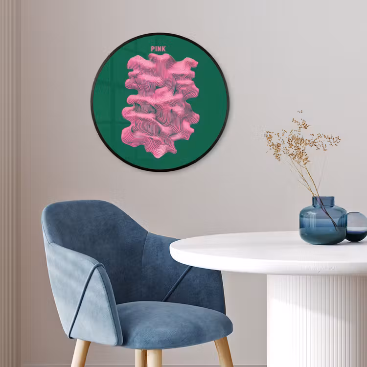 Abstract - Pink - Lijnen - Groen Fotolijst rond zonder passe partout klein -sfeer2
