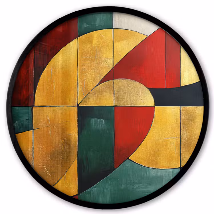 Abstract - Kerst - Goud - Rood - Groen Fotolijst rond zonder passe partout klein -3d
